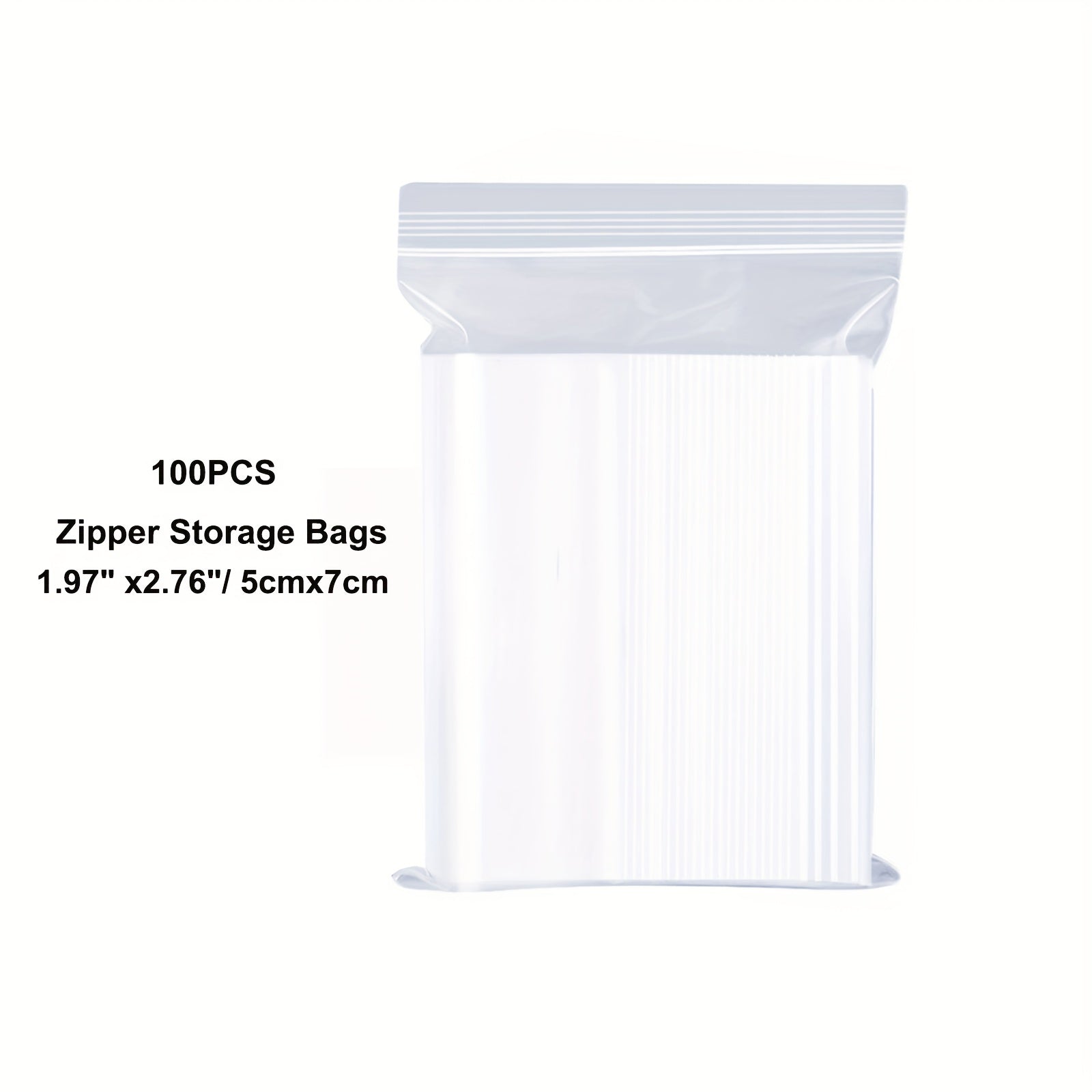 100pcs Clear Zipper Bag Plastic Zipper Bags Sealed Food Storage