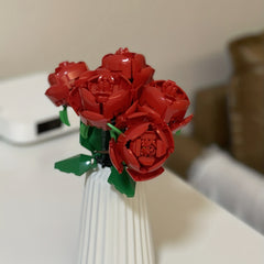 DIY Red Roses Blocks Flowers Gift Girlfriend