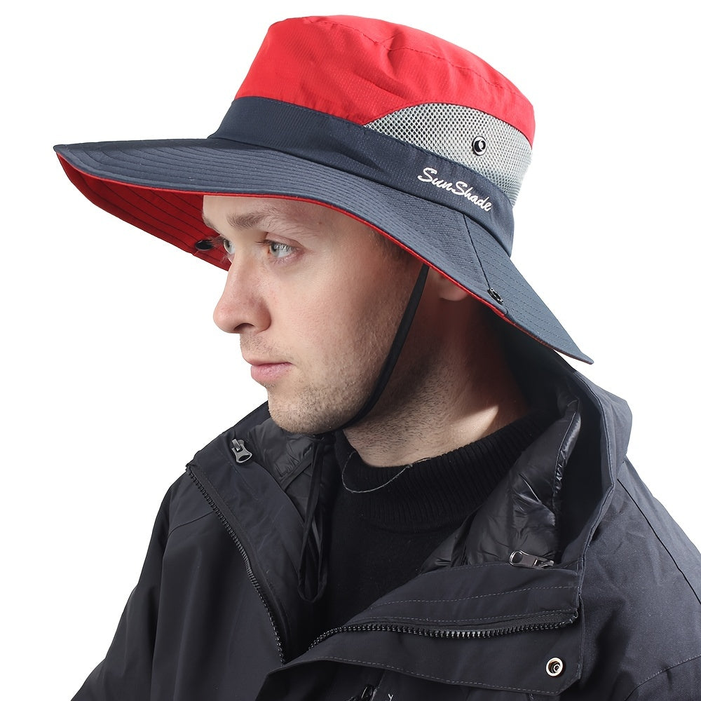 UV Protection Sun Hat with Wide Brim and Ponytail Hole