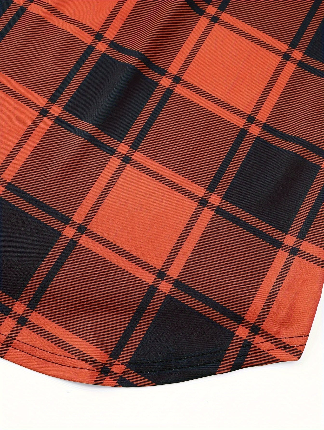  Plaid Print Raglan Sleeve Lace Up V Neck Top