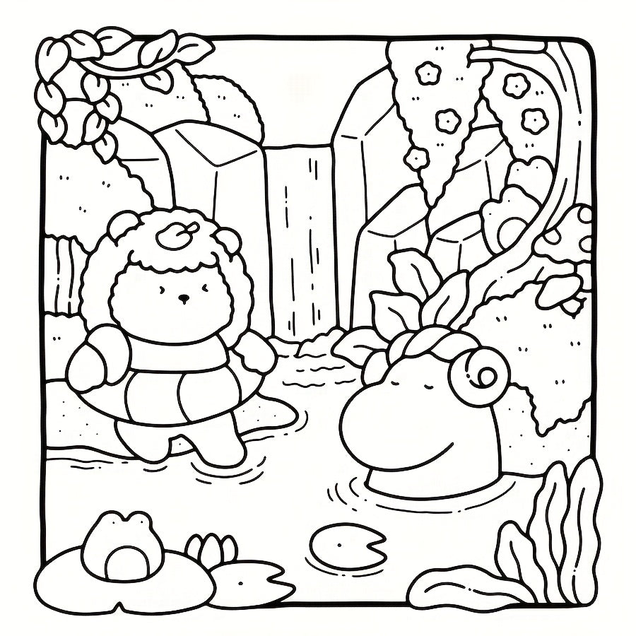 Little Hug Coloring Book 24 Pages Relaxing Stress Relief Activity for Adults