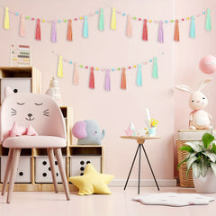 2pc Colorful Rainbow Bohemian Fringe Decoration Banner