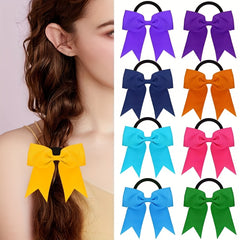 Large Bow Hair Tie For Kids Toddlers Girls Solid Hair Rope Elastic Hair Accessor