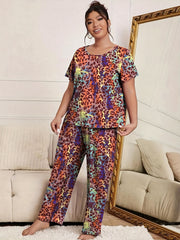  Ombre Leopard Print Pajama Set