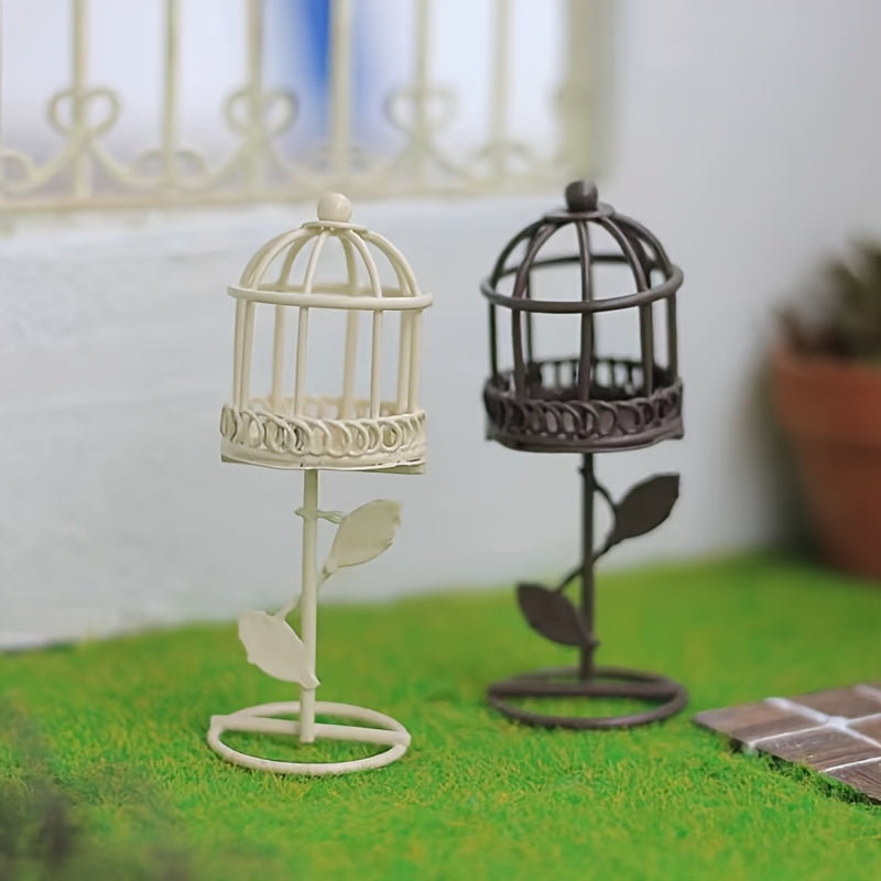 Mini Dollhouse with Bird Cage & Ornament for Christmas Display
