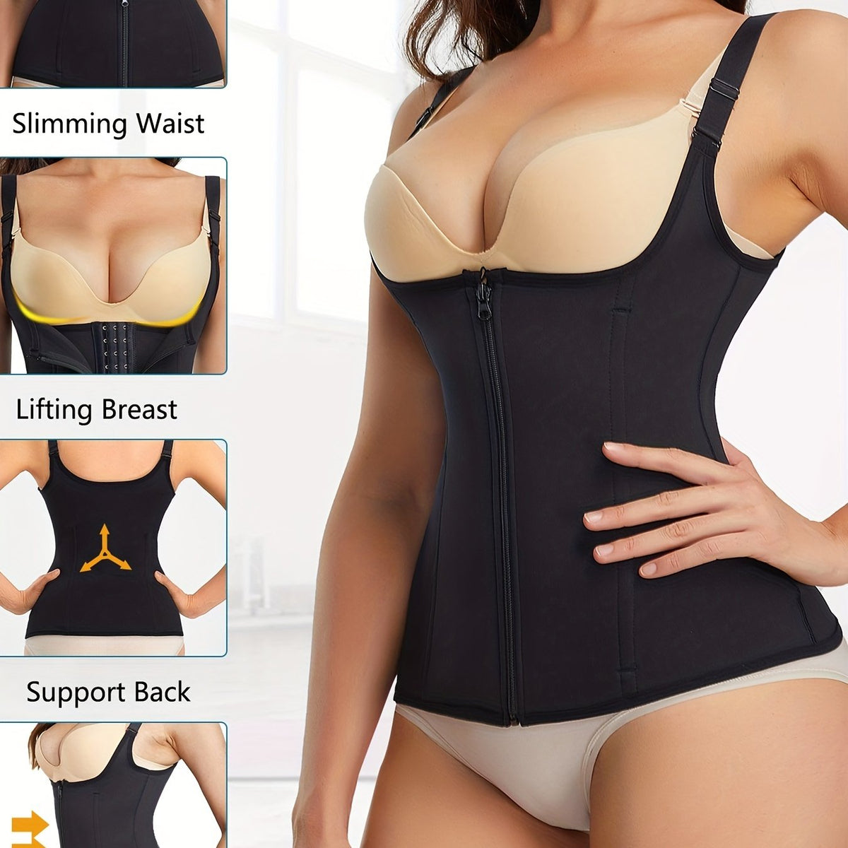 Zipper Shaping Tank Top Waist Trainer Tummy Control Slimmer