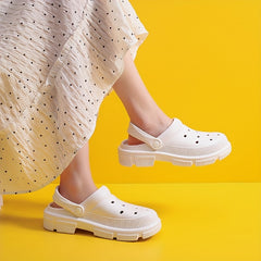 Unisex Solid Hollow Out Clogs Comfy Non Slip Soft Sole Slippers