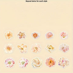 30pcs Flower Dream Series Vintage Notebook DIY Sticker Pack