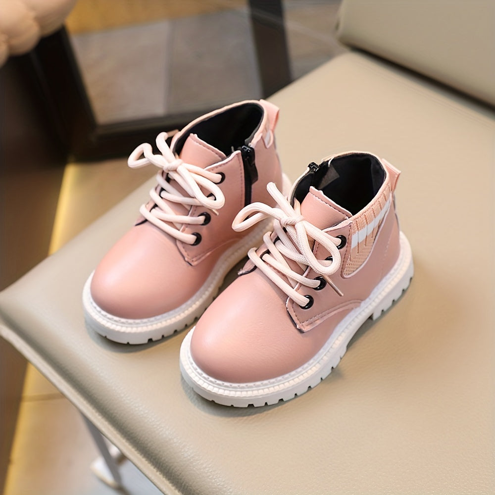 Vintage Ankle Boots For Girls Kids Wear resistant Non Slip Boots With Zipper