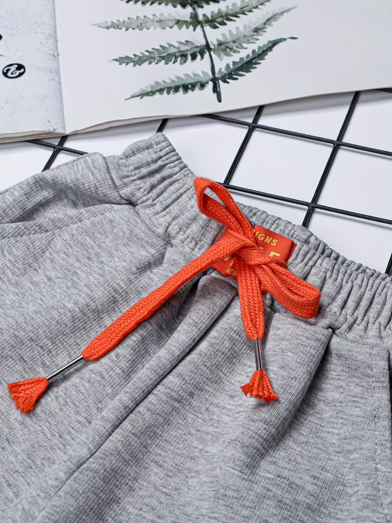 Girls' Smile Face Embroidered Jogger Sweatpants