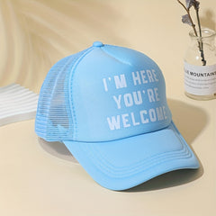 Letter Print Trucker Hat Unisex Cotton Baseball Cap