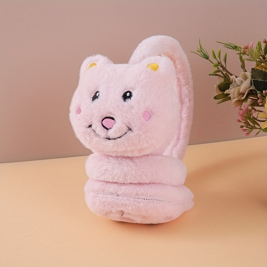 Women's Bear Earmuffs Soft Polyester Hand Washable