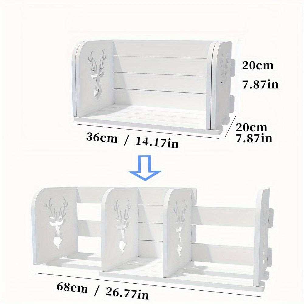 Plastic Retractable Bookshelf Adjustable Book Display Holder