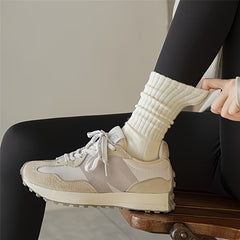 6 Pairs Solid Socks Breathable Mid Tube Women's Stockings