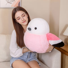 Creative Bird Plush Toy with Pink Accents