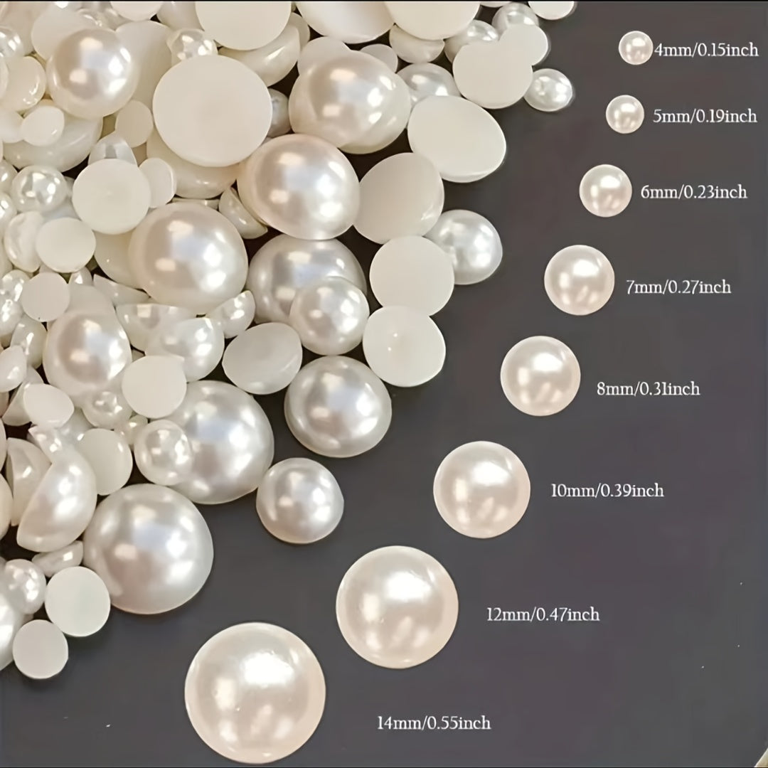 5000pcs 2 16mm Half Round Plastic Flat Pearl for DIY Crafts High Brightness
