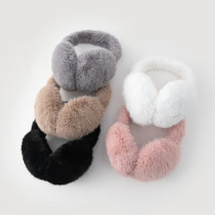 Unisex Winter Ear Warmers Adjustable Soft Fluffy Interior Brown