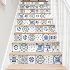 Moroccan Geometric Pattern Stair Decal Waterproof Self-adhesive Wallpaper