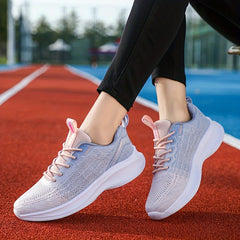 Women's Ombre Lace-up Mesh Sneakers Lightweight Athletic Shoes