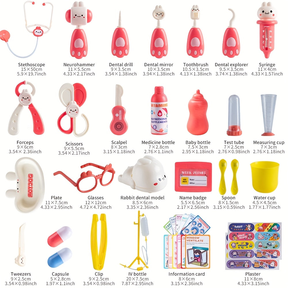 Pink Pretend Doctor Toy Playset for Kids