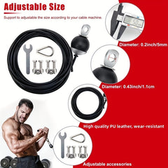 1pc Fitness Pulley Replacement Cable 78-196in Long Heavy Duty Steel Wire Rope