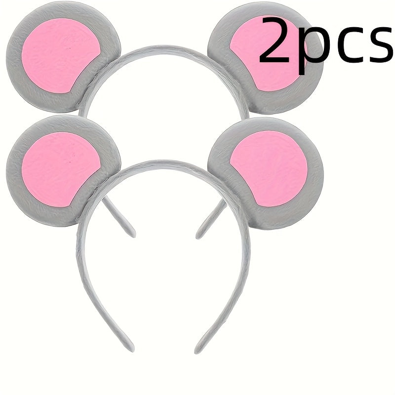 Pink Mouse Ear Headband Bow Hair Accessories