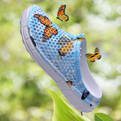 Butterfly Pattern Hole Shoes Sandals Slippers Women's Lightweight Outdoor Shoes