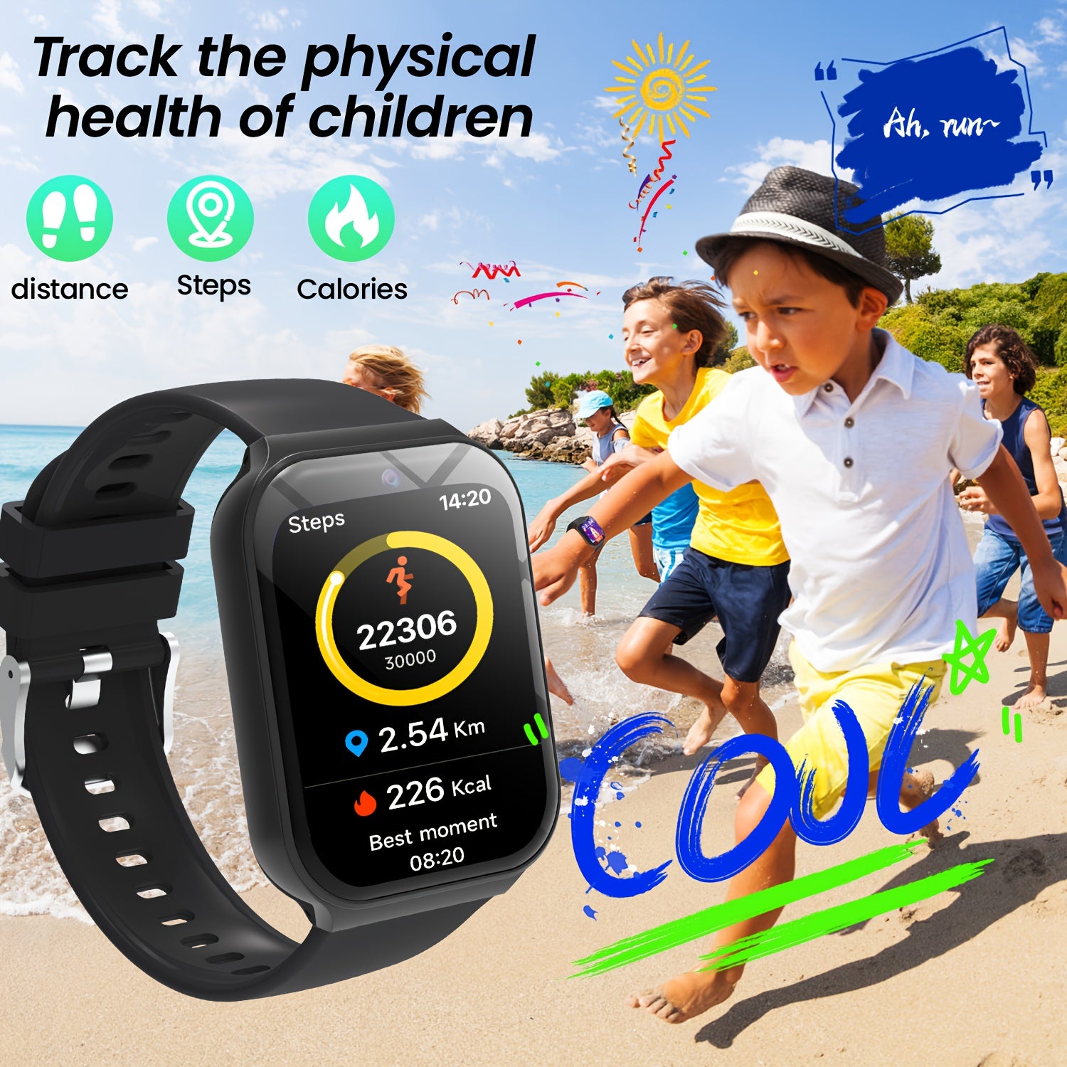 Kids' Smart Watch Educational Game Music Camera Video LED Flashlight