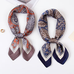 Vintage Print Thin Scarf Small Shawl Neckerchief