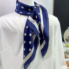 Polka Dot Bandana Silk Neckerchief Scarf Head Wrap Bag Handle Charm