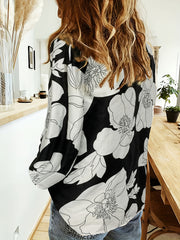  Floral Print Button Up Blouse