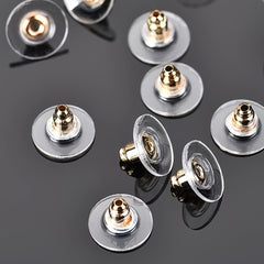 50pcs Electroplating Earring Backs Anti-lost Ear Stud DIY Jewelry