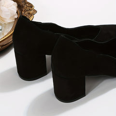 Women's Chunky Heel Point Toe Work Shoes Dress Pumps