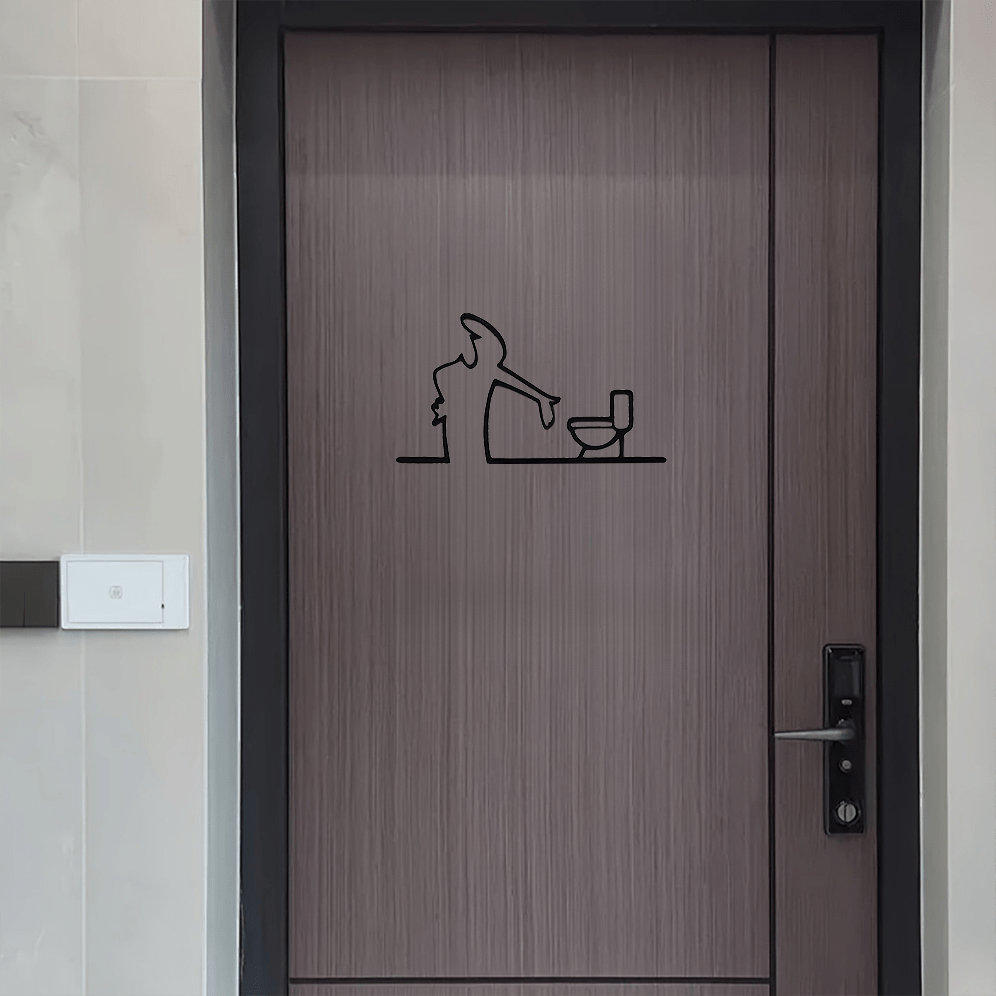 Vinyl Bathroom Sign Wall Decor - Easy Install, Holiday Gift, Bathroom Accessory
