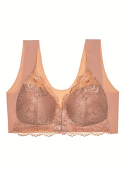  Bra Women's Plus Front Close Wide Strap Full Coverage