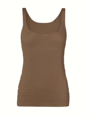 Waffle Knit Square Neck Tank Top for Women