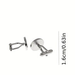 Sports Series Oval Round Corner Rugby Shape Cufflinks
