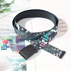 Canvas Belt with Quick Release Buckle for Jeans