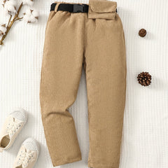 Boys Corduroy Long Pants With Waist Bag
