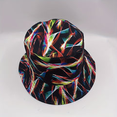 Colorful Aurora Print Bucket Hat Cotton Reversible Basin Hat
