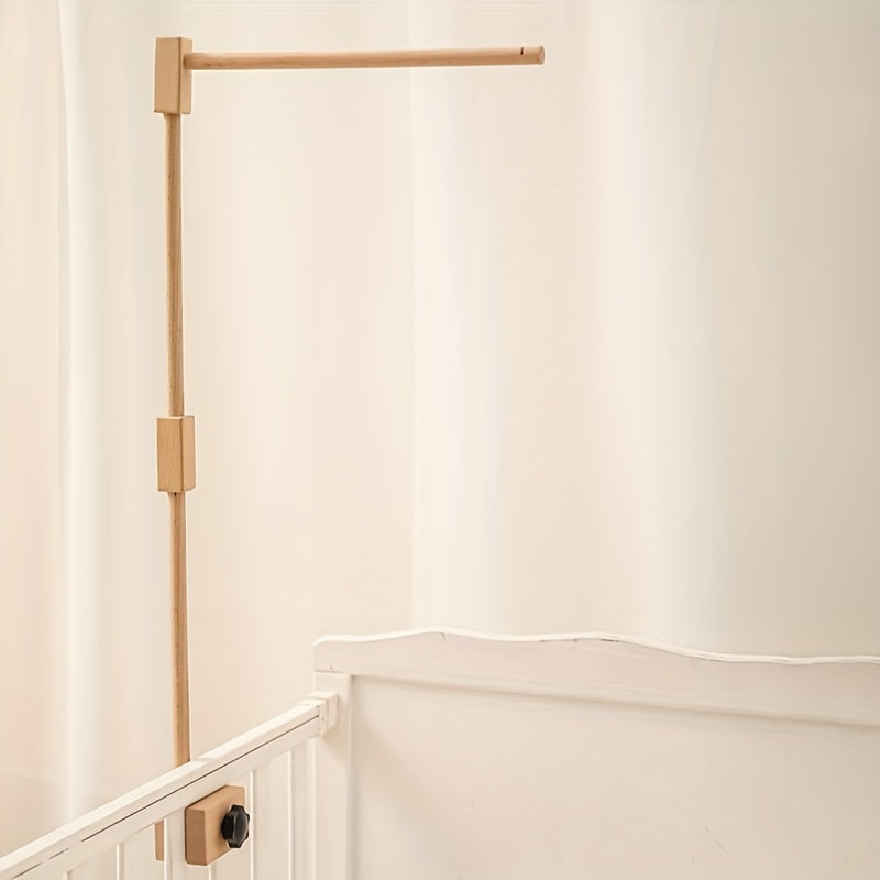 Sturdy Wooden Crib Bell Bracket with Rectangular Base