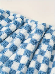 Checkered Print Flannel Home Wear Pants