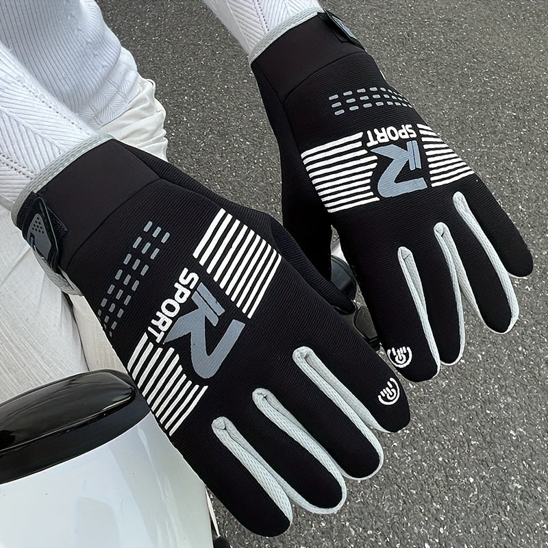 Windproof Cycling Gloves Autumn Winter Sport Full Finger Gloves Anti Slip Warm