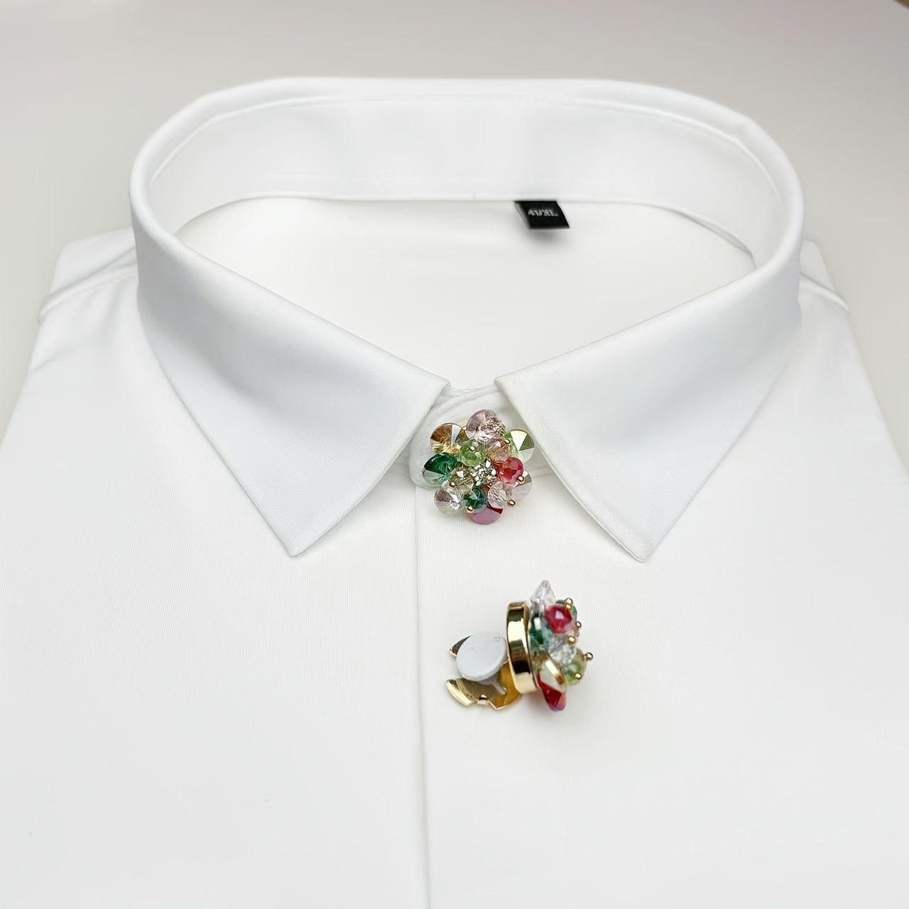 2pcs Floral Button Set for Men's and Women's Shirts