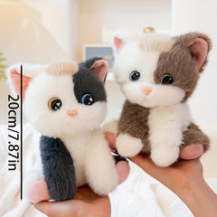 Fluffy Calico Cat Plush Stuffed Animal Toy