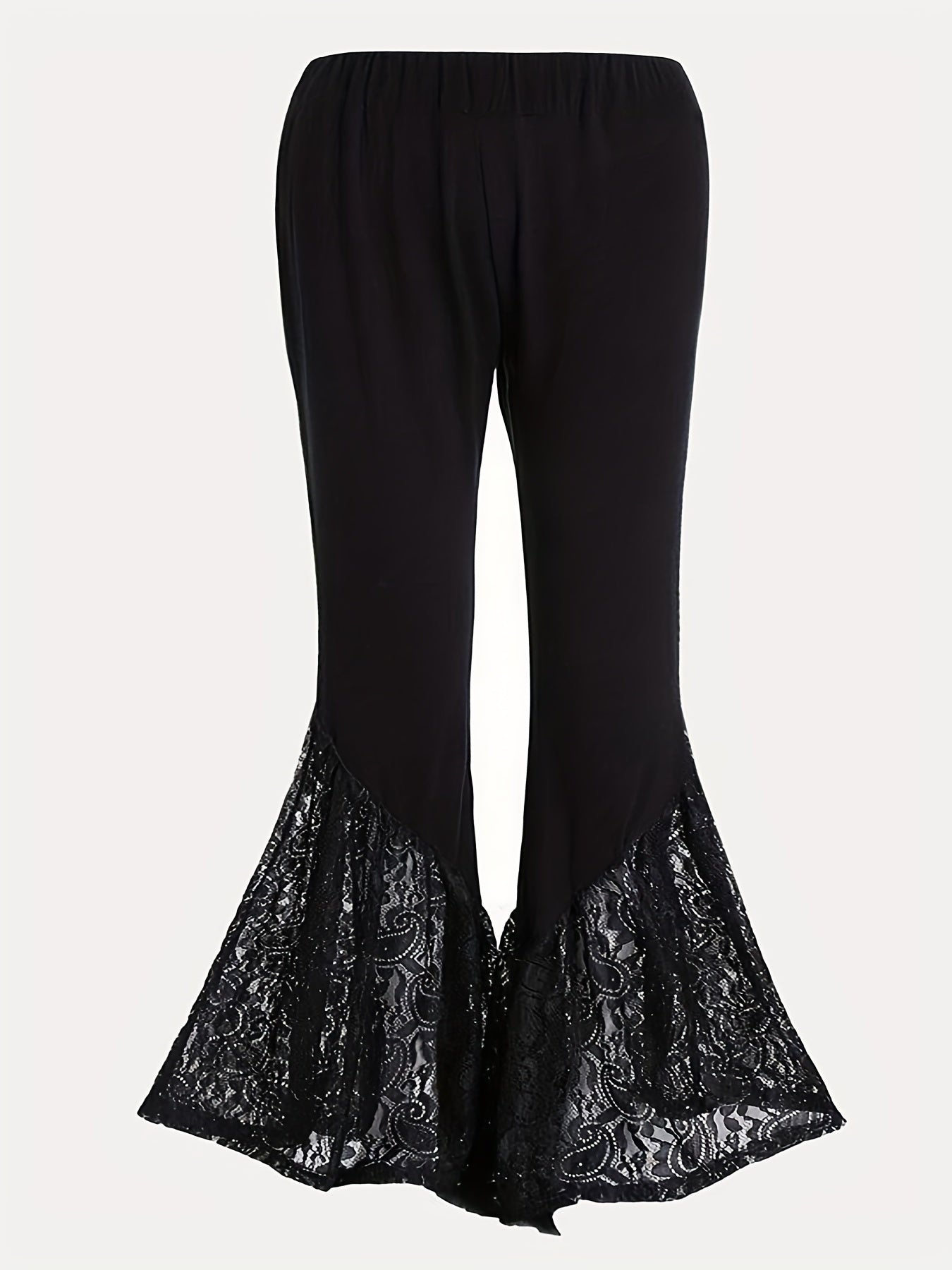  Contrast Lace High Stretch Flare Pants