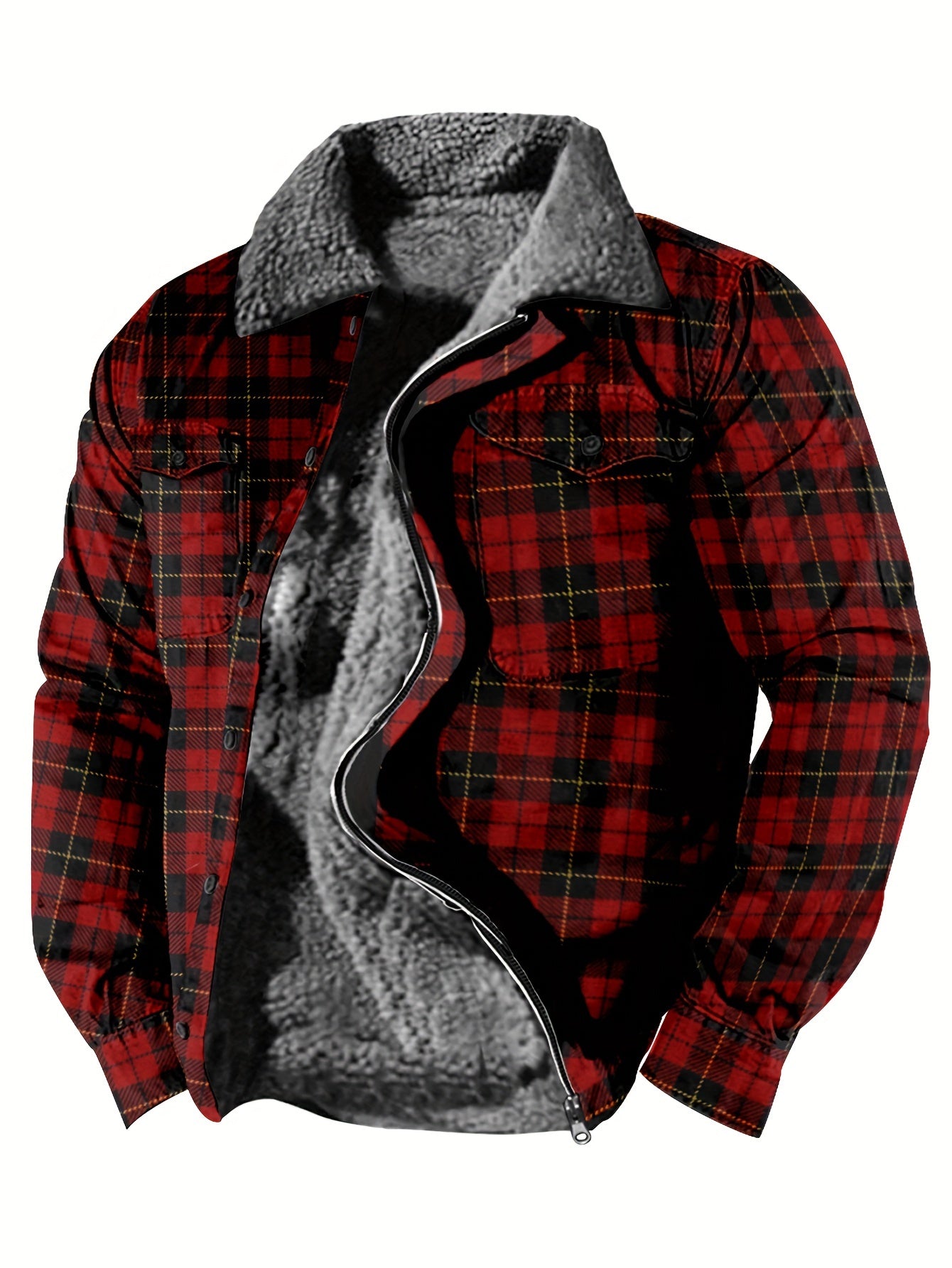 Men's Plush Lapel Thick Winter Jacket