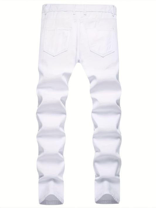 Men's Slim Fit Ripped Jeans Casual Stretch Denim Pants