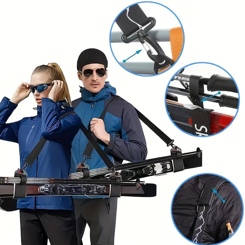 Adjustable Winter Snowboard Strap for Skiing Pole Carry 1pc
