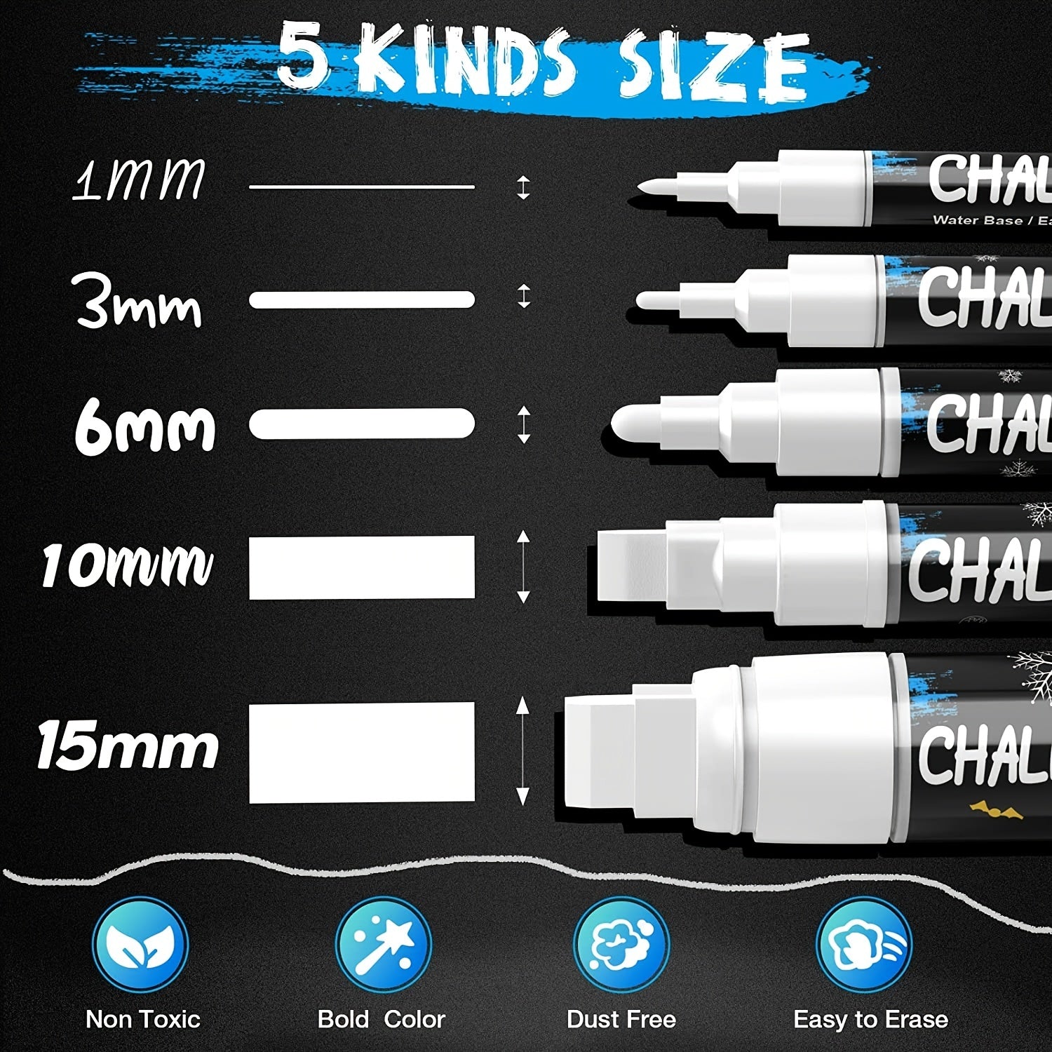 6pc Liquid Chalk for Fun & Easy School Supplies